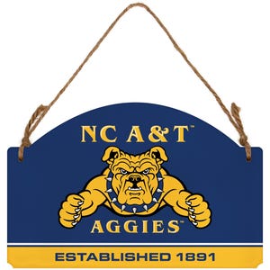 North Carolina A&T State Aggies Flat Wood Sign with Hanging String - Officially Licensed Collegiate Product