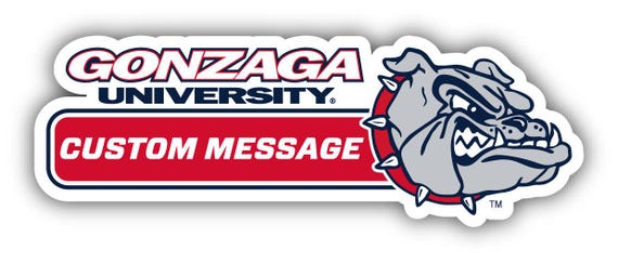 Personalized Gonzaga Bulldogs Vinyl Decal Sticker - Custom Name, Officially Licensed, Indoor/Outdoor Use