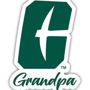 a green and white sticker with the word grandpa