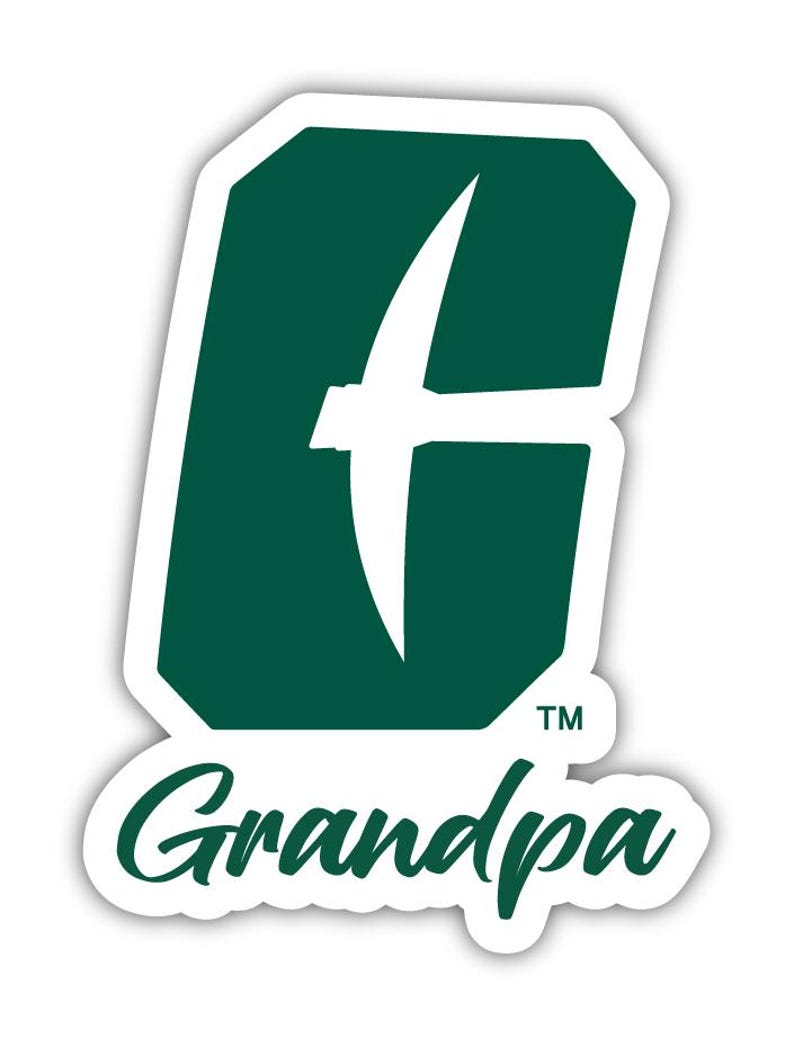 a green and white sticker with the word grandpa