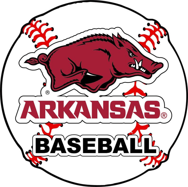 Arkansas Razorbacks 4-inch Vinyl Sticker Ball Design - Multiple Sports ...