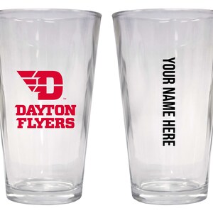 Dayton Flyers Customizable 16 oz Pint Glass Officially Licensed