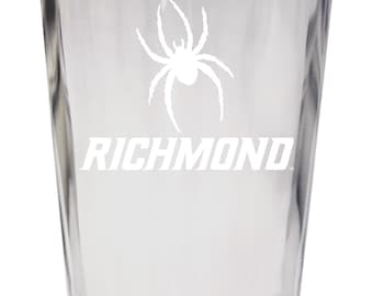 Richmond Spiders Officially Licensed 16 oz Pint Glass Engraved