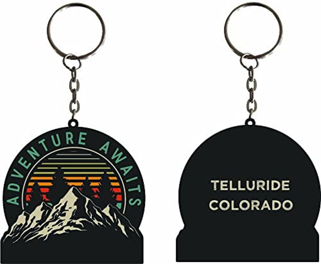 Telluride Colorado Souvenir Adventure Awaits Metal Keychain 