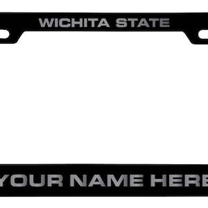 Wichita State Shockers Engraved Metal License Plate Frame - Customizable