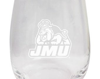 James Madison Dukes 15oz Engraved Stemless Wine Glass Officially Licensed