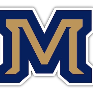 May include: A gold "M" logo with a navy blue outline. The logo is set against a white background.