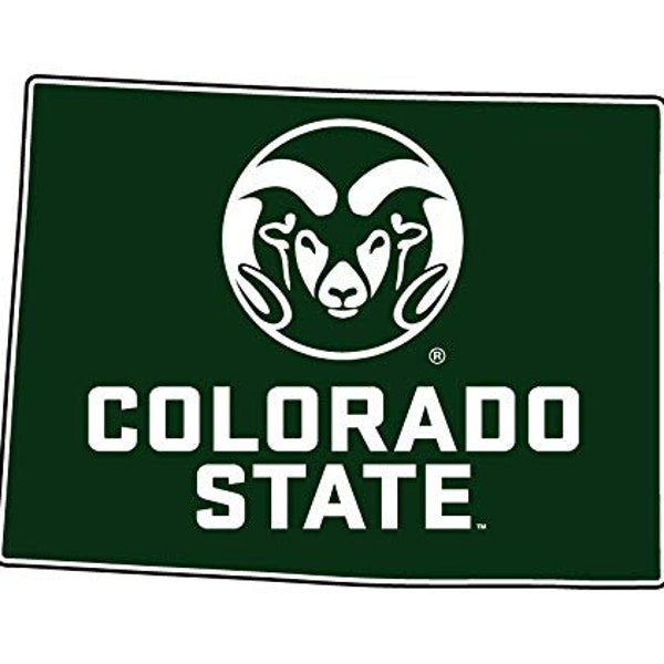 Colorado State Rams 4 Inch State Shape Vinyl Decal Sticker