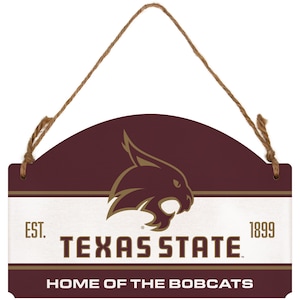 Texas State Bobcats Flat Wood Sign with Hanging String - Officially Licensed Collegiate Product