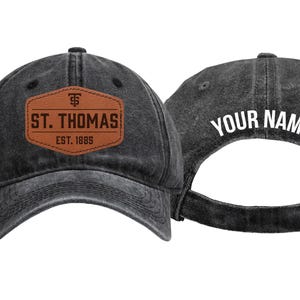 University of St. Thomas Offic. LIC. Custom Unisex Baseball Cap with Engraved Patch (Round/Hexagon)