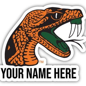 Florida A&M Rattlers Customizable Vinyl Sticker - Multiple Sizes Available