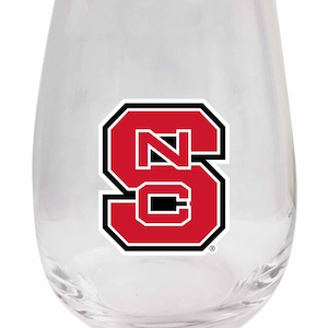 NC State Wolfpack 15 oz Stemless Wine Glass Officially Licensed