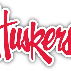 May include: Red and white stylized wordmark logo for the "Huskers" with a registered trademark symbol.