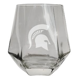 Michigan State Spartans 10 oz Engraved Diamond Wine Glass