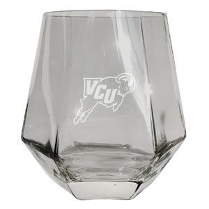 Virginia Commonwealth 10 oz Engraved Diamond Wine Glass