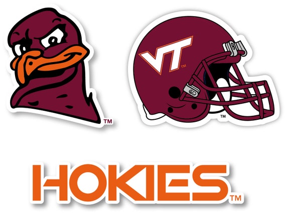 Virginia Tech Hokies Set of Stickers Inches Each