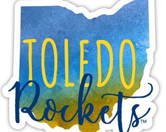 Toledo Rockets Vinyl Sticker – Watercolor State Design