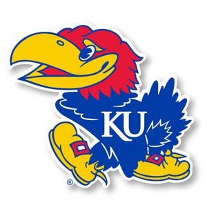 Kansas Jayhawks Vinyl Mascot Decal Sticker Officially Licensed