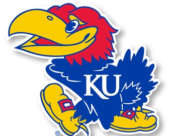 Kansas Jayhawks Vinyl Mascot Decal Sticker Officially Licensed
