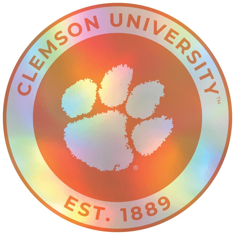 Clemson Tigers Holographic Vinyl Decal Sticker Officially Licensed - Etsy