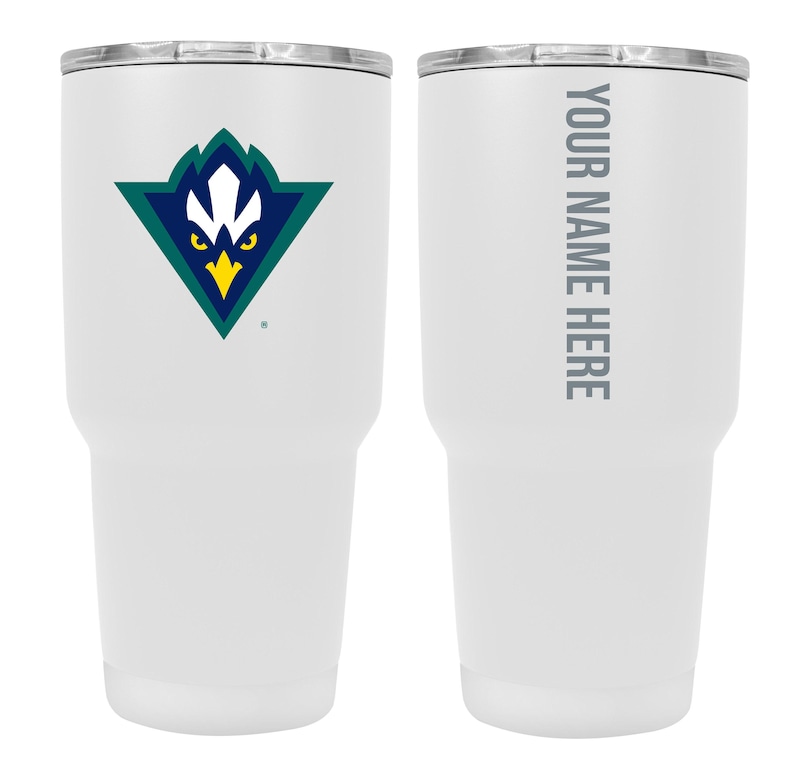 North Carolina Wilmington Seahawks 24 oz Insulated Tumbler – Customizable Engraving White