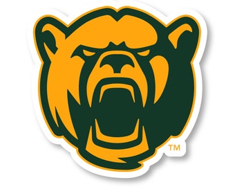 Pegatina de vinilo con la mascota de los Baylor Bears. Producto con licencia oficial.