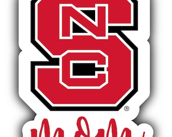 Imán/pegatina decorativa de 4 pulgadas con el lema "Orgullosa Familia" de los Wolfpack de NC State