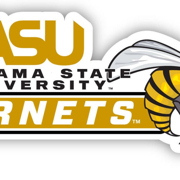 Alabama State University 4 Inch Wide Colorful Vinyl Decal Sticker