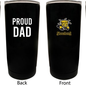 Wichita State Shockers Proud Parents 16 oz Insulated Stainless Steel Tumblers - Mom and Dad Set