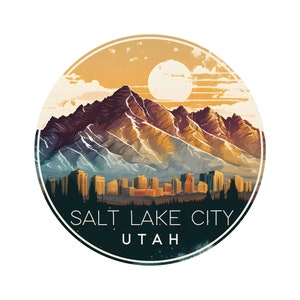 Salt Lake City Utah Design B Souvenir Fridge Magnet