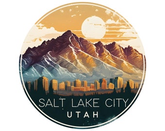 Salt Lake City Utah Design B Souvenir Fridge Magnet