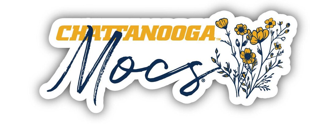Chattanooga Script Lettering University of Tennessee at Chattanooga Script Floral Sticker/magnet ...