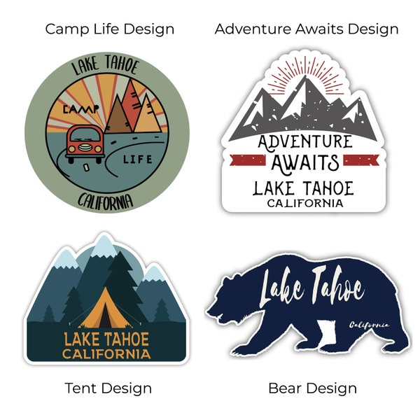 Lake Tahoe California Nevada Souvenir Vinyl Decal Sticker - Trendy Camping Adventure Sticker