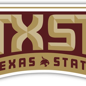 Texas State Bobcats Officially Licensed Vinyl Sticker - Multiple Sizes Available