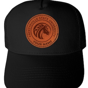 Fayetteville State University Custom Collegiate Trucker Hat – Officially Licensed with Round or Hexagon Leather Patch