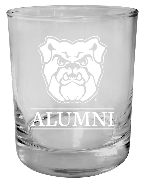 Butler Bulldogs 11 oz Round Whiskey Glass – Officially Licensed Engraved Alumni Design