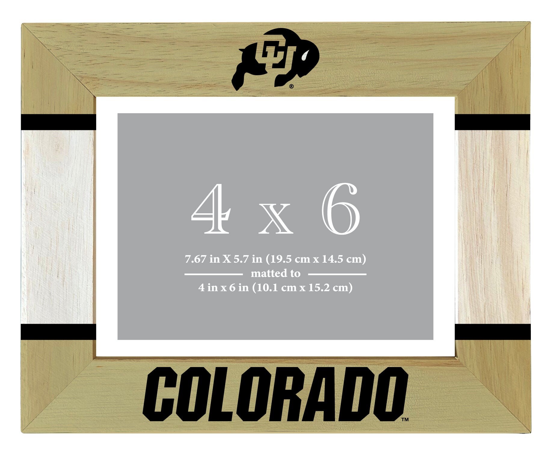 Colorado Buffaloes Wooden Photo Frame Matted to 4 X 6 Inch