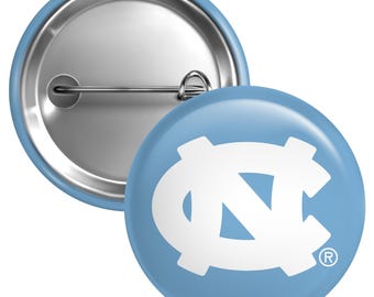 UNC Tar Heels Button Pin Officially Licensed - 3 Size Options