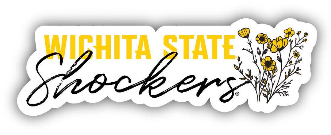 Shockers Script Wichita State Shockers Script Floral Sticker/magnet - Officially ...