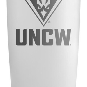North Carolina Wilmington Seahawks Offic. LIC. 16 oz Engraved Stainless Steel Tumbler White