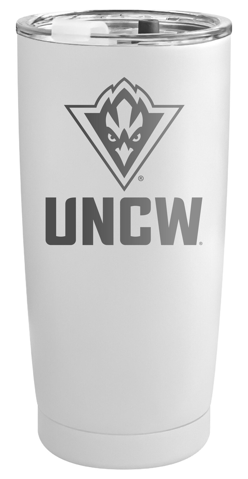 North Carolina Wilmington Seahawks Offic. LIC. 16 oz Engraved Stainless Steel Tumbler White