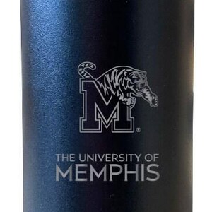 Memphis Tigers 32 oz Engraved Insulated Stainless Steel Water Bottle with Screw on Lid
