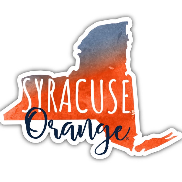 Syracuse Orange Watercolor State Die Cut Decal