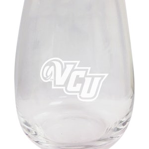 Virginia Commonwealth 15oz Engraved Stemless Wine Glass Officially Licensed