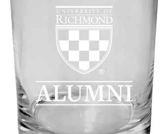 Richmond Spiders 11 oz Round Whiskey Glass – Officially Licensed Engraved Alumni Design