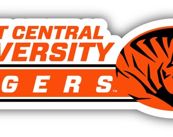 East Central University Tigers 4 Inch Wide Colorful Vinyl Decal Sticker