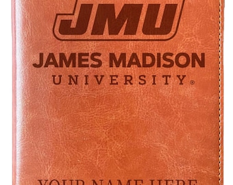 James Madison Dukes Customizable Engraved Leatherette Journal Officially Licensed