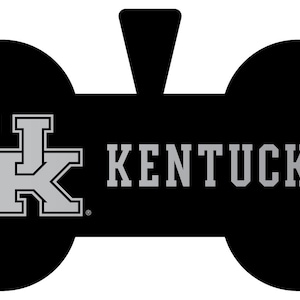 Kentucky Wildcats Dog Tag Matte Black Bone-shaped Engraved Officially Licensed