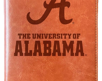 Alabama Crimson Tide Engraved 8" x 5" Leather Journal Officially Licensed