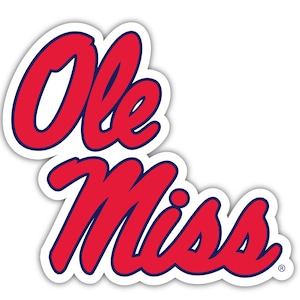 Mississippi Rebels &quot;Ole Miss&quot; Officially Licensed Vinyl Sticker - Multiple Sizes Available